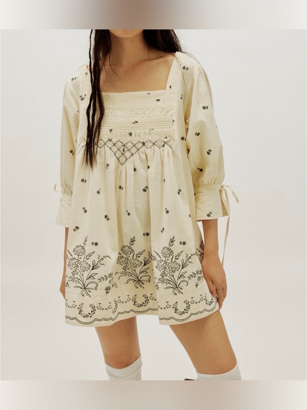 Free People Sonora Printed Mini Dress Tea Combo NWT XS